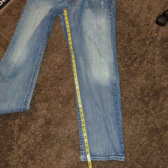 BKE Denim Tyler Distressed Embroidered Pocket Jeans size 36 - Picture 2 of 14